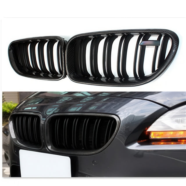 Carbon Fiber Double-Slat Front Grille for BMW F06 F12 F13 6 Series & M6