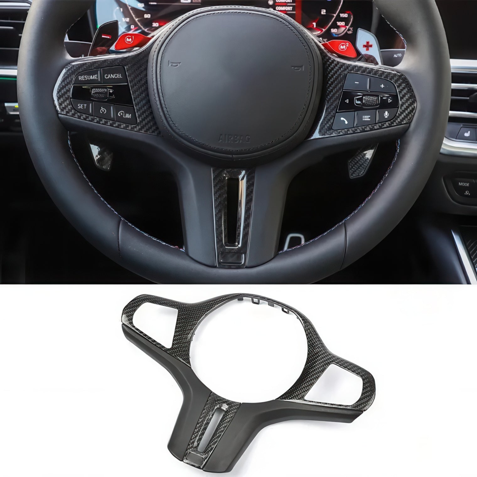 Carbon Fiber Steering Wheel Trim for BMW G-Chassis M Models