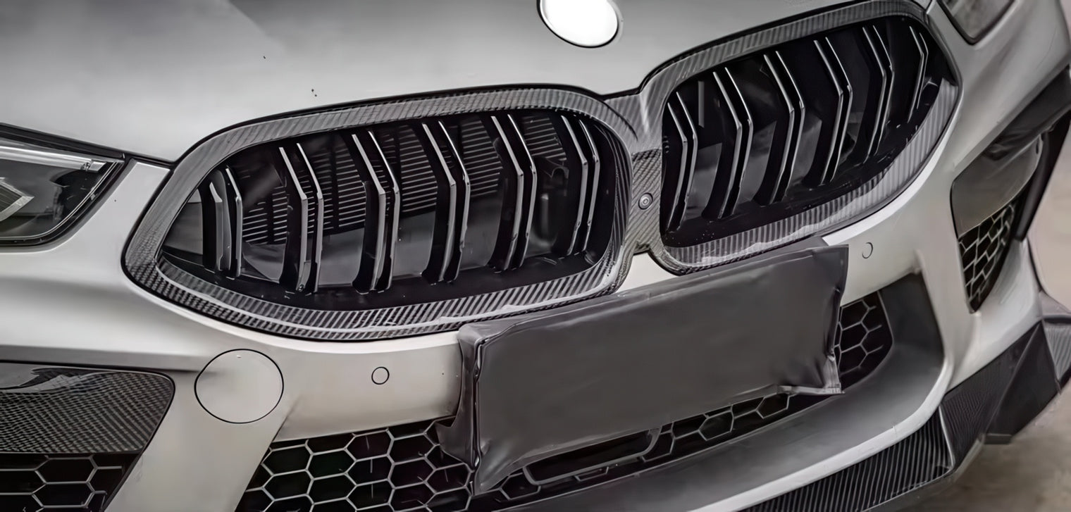 Dry Carbon Fiber or Carbon-Look Double-Slat Front Grille for BMW G14 G15 G16 F91 F92 F93 8 Series & M8