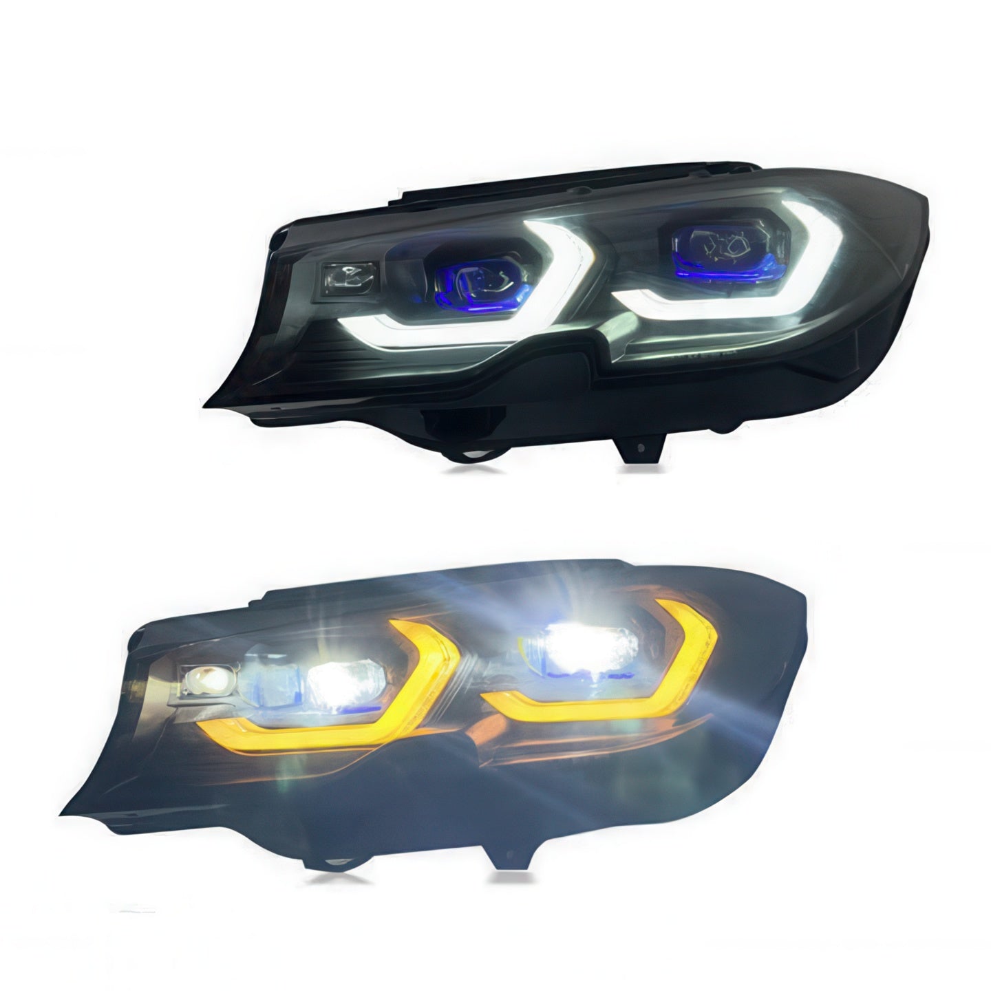 Dual-Color Yellow or White M3 Style Laser Headlights for BMW G20 Pre-LCI 2019-2022