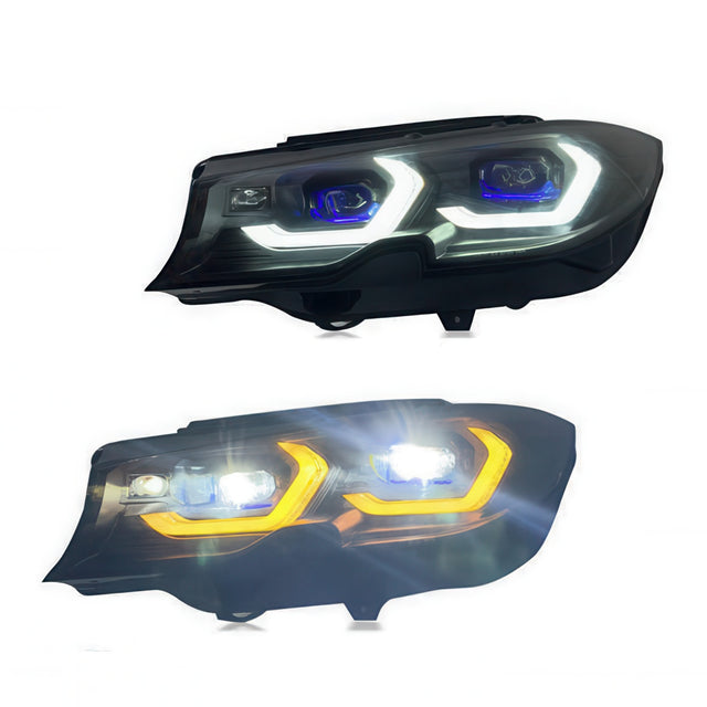 Dual-Color Yellow or White M3 Style Laser Headlights for BMW G20 Pre-LCI 2019-2022