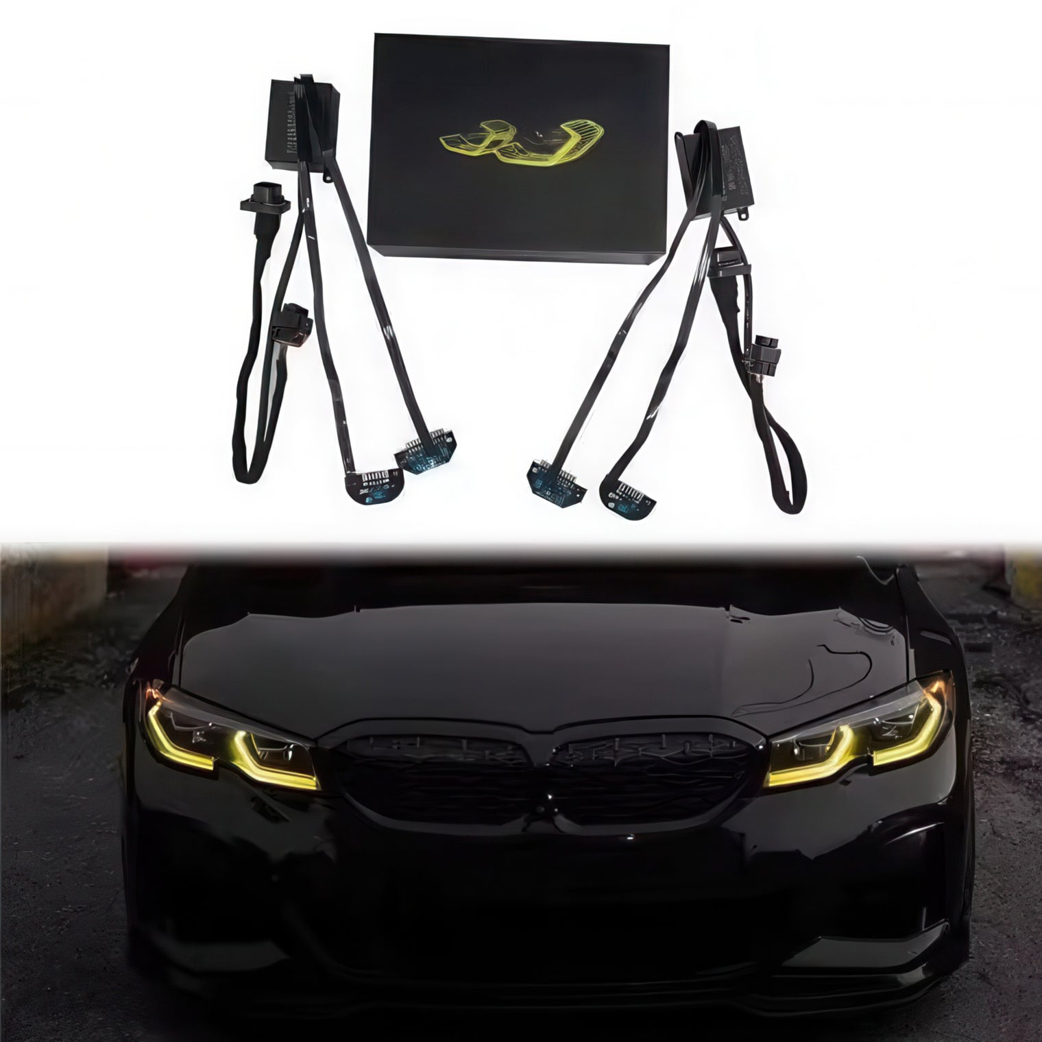 Dual-Color Yellow or White M3 Style Laser Headlights for BMW G20 Pre-LCI 2019-2022
