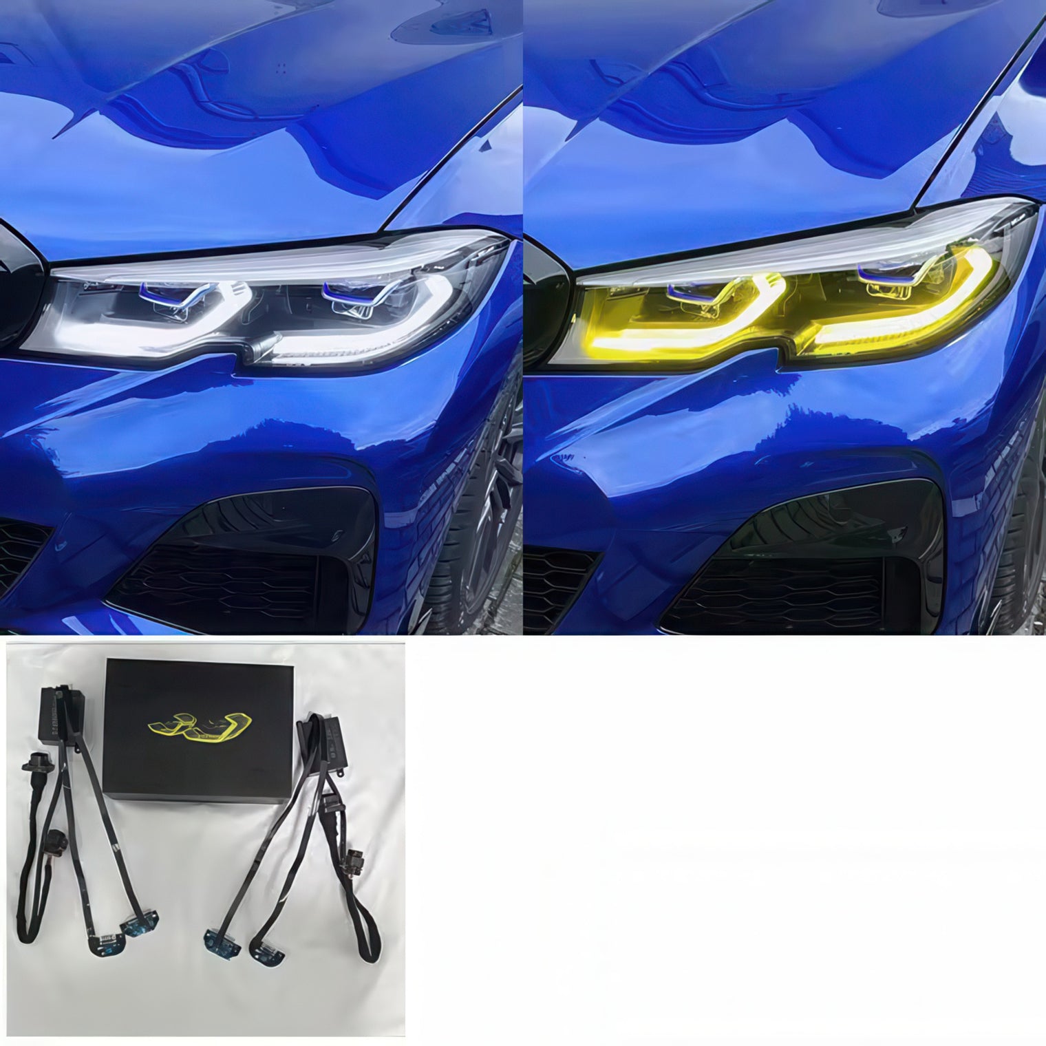 Dual-Color Yellow or White M3 Style Laser Headlights for BMW G20 Pre-LCI 2019-2022