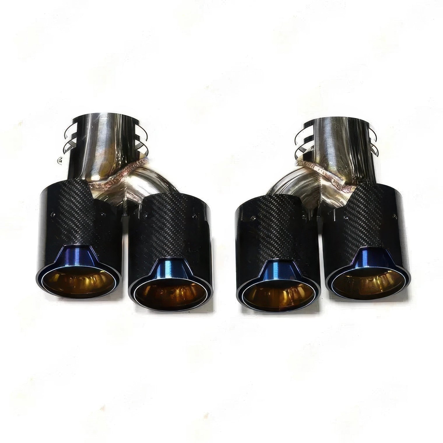 M Style Quad Exhaust Tips with Clamps for BMW M240i, M340i & M440i
