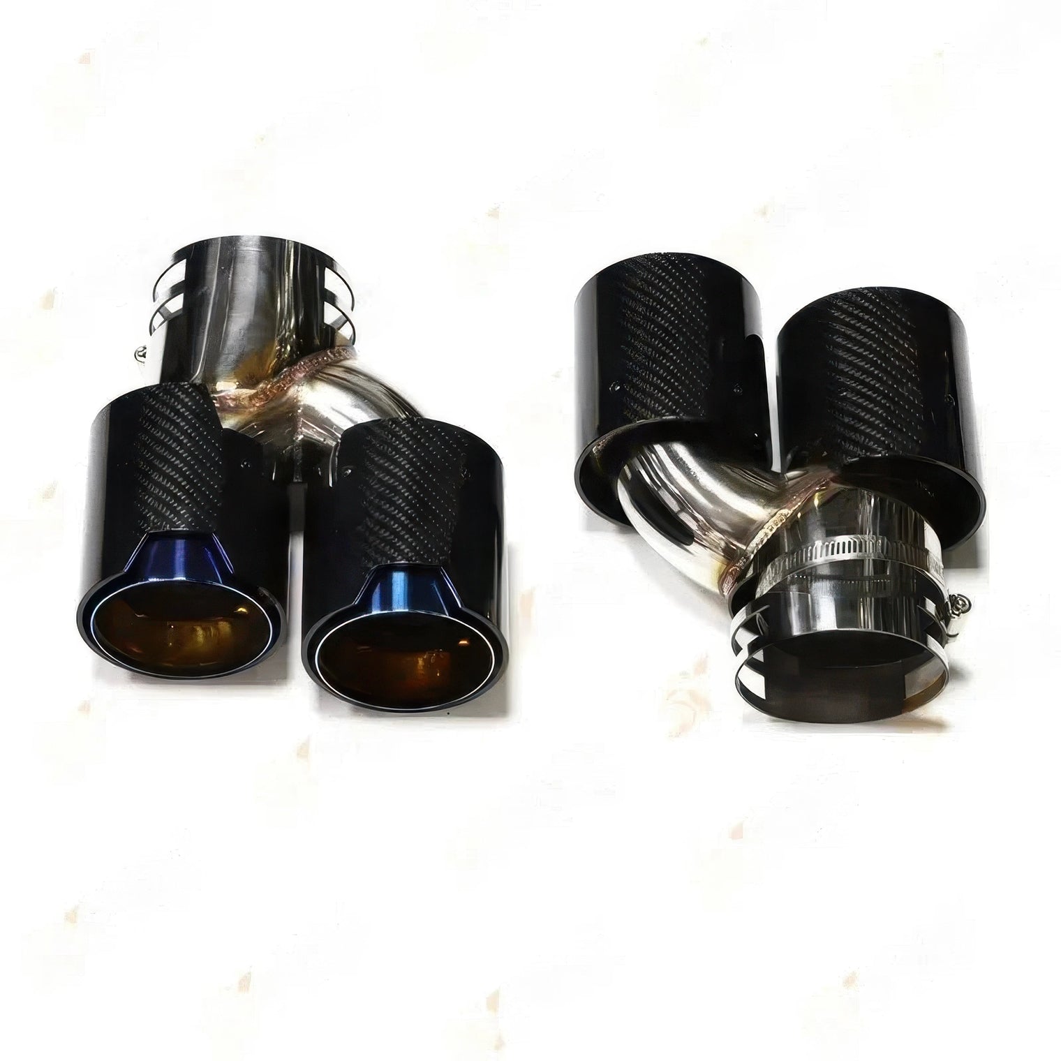 M Style Quad Exhaust Tips with Clamps for BMW M240i, M340i & M440i