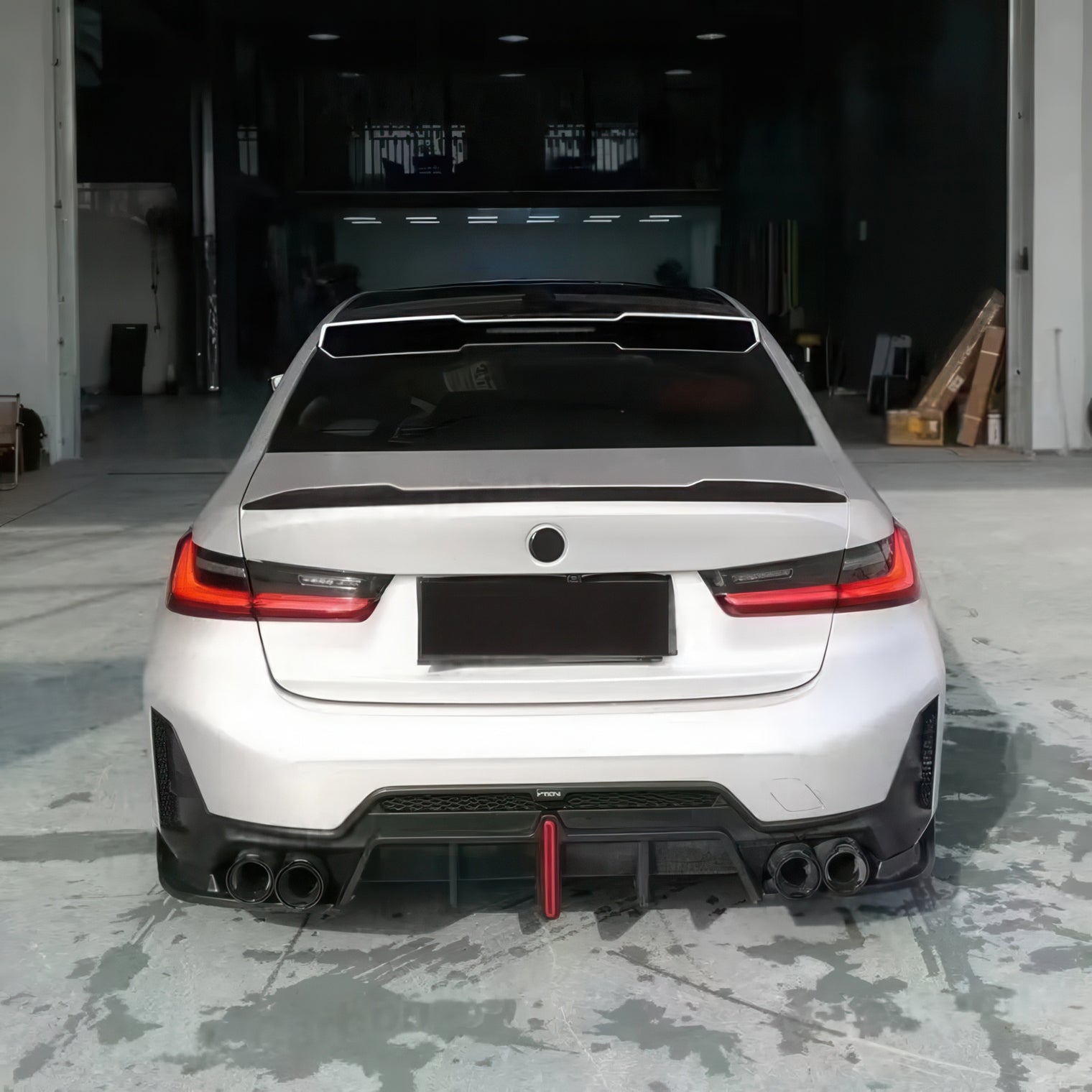 M Style 3-Piece ABS Rear Diffuser with LED for BMW G20 LCI M Sport 2023+