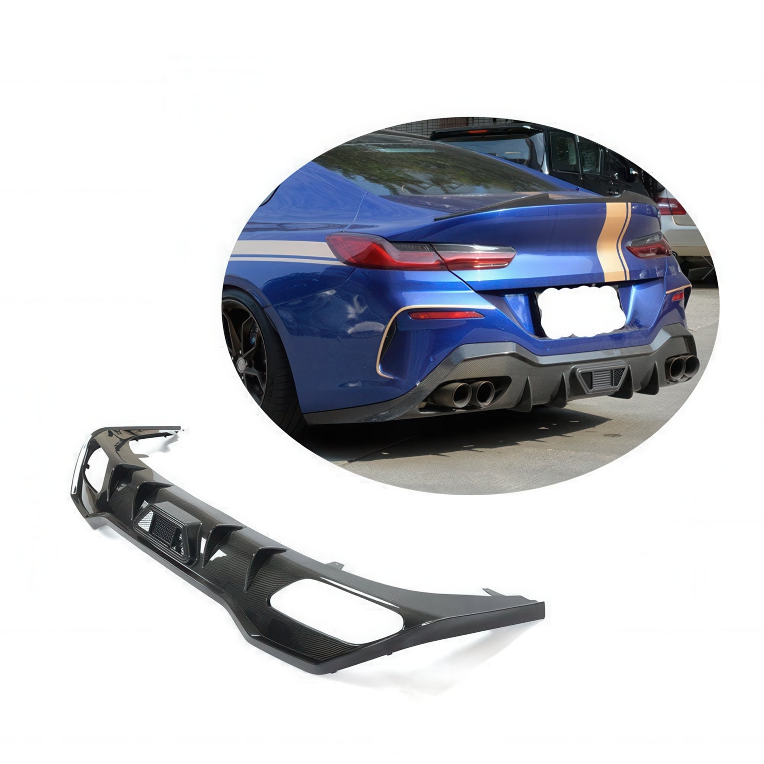 AC Style Carbon Fiber Rear Diffuser for BMW G14 G15 G16 M850i & 840i