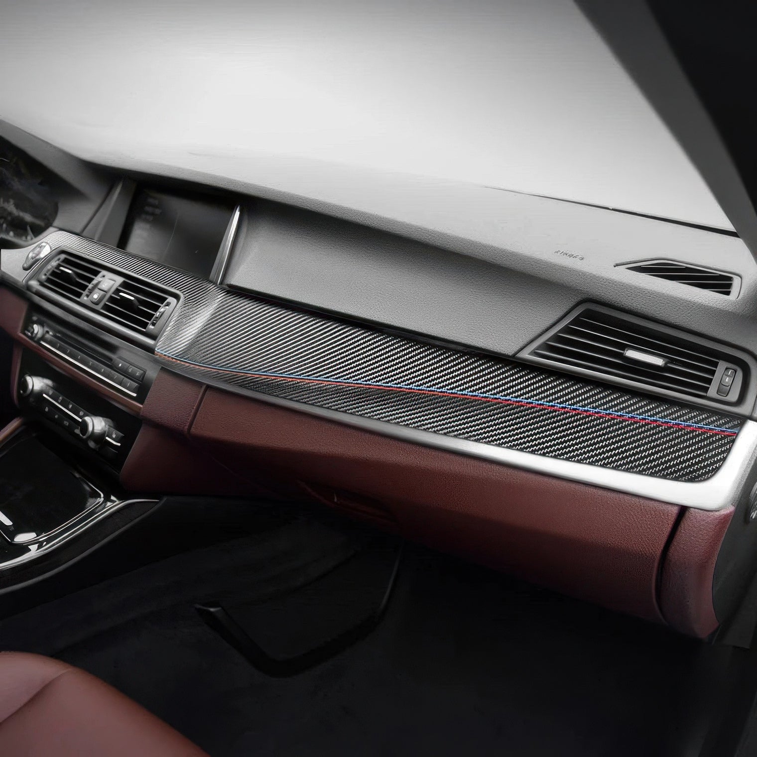 Alcantara or Carbon-Look Leather Dash Cover Trim for BMW F10 F18 5 Series
