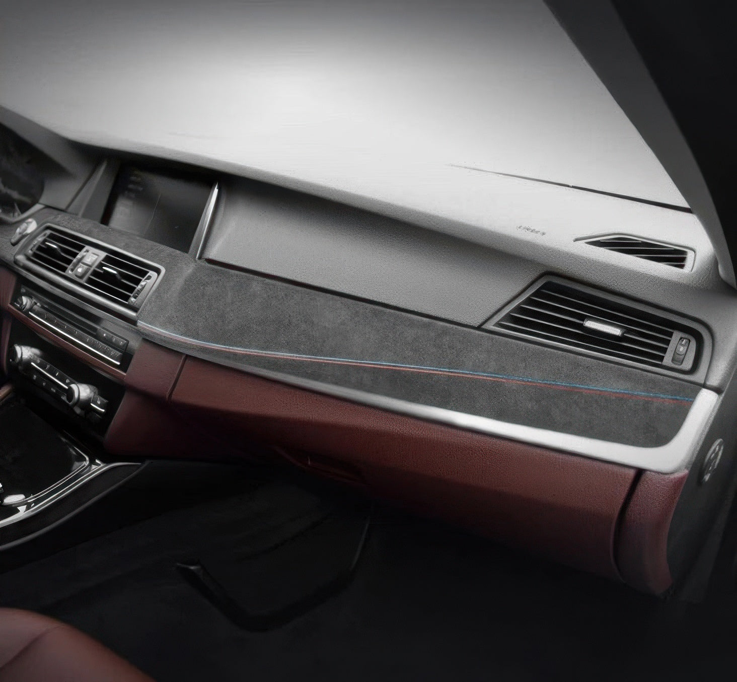 Alcantara or Carbon-Look Leather Dash Cover Trim for BMW F10 F18 5 Series