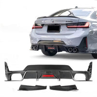 Dry Carbon Fiber or ABS LED Rear Diffuser for BMW G20 LCI M Sport 2023+
