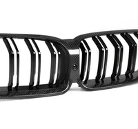 Dry Carbon Fiber or Carbon-Look Double-Slat Front Grille for BMW G14 G15 G16 F91 F92 F93 8 Series & M8