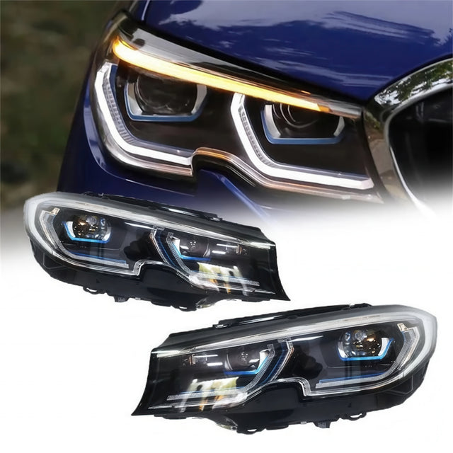 Laser Headlight Retrofit Upgrade with Optional RGB DRL for BMW G20 3 Series