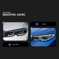 Laser Headlight Retrofit Upgrade with Optional RGB DRL for BMW G20 3 Series