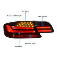 LCI Style LED Tail Lights with Dynamic Turn Signals for BMW E92 3 Series & M3