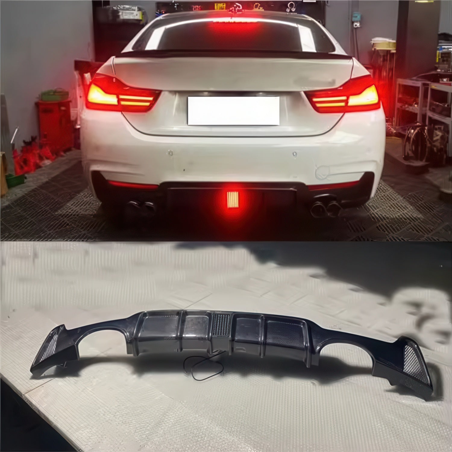 M Style Carbon-Look ABS Rear Diffuser for BMW F32 4 Series