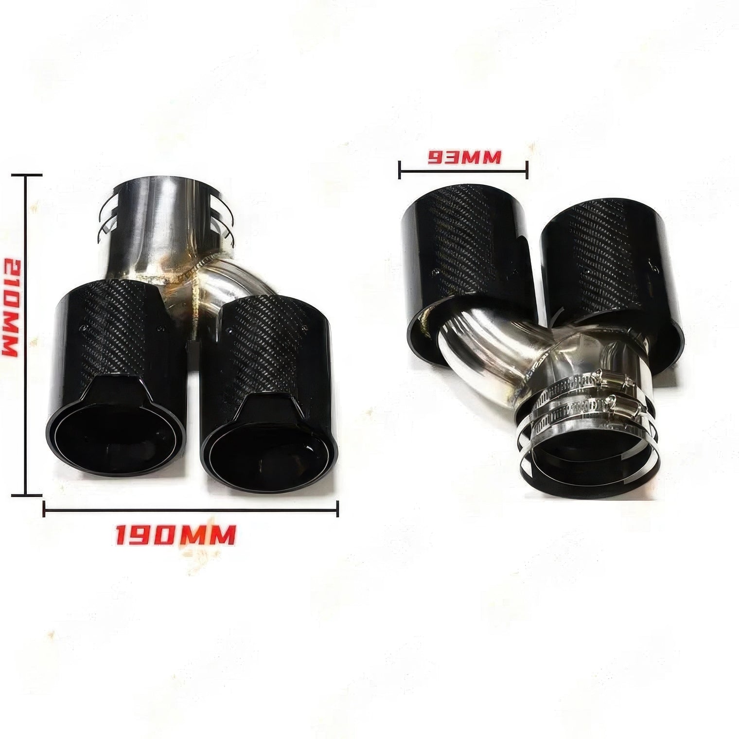 M Style Quad Exhaust Tips with Clamps for BMW M240i, M340i & M440i