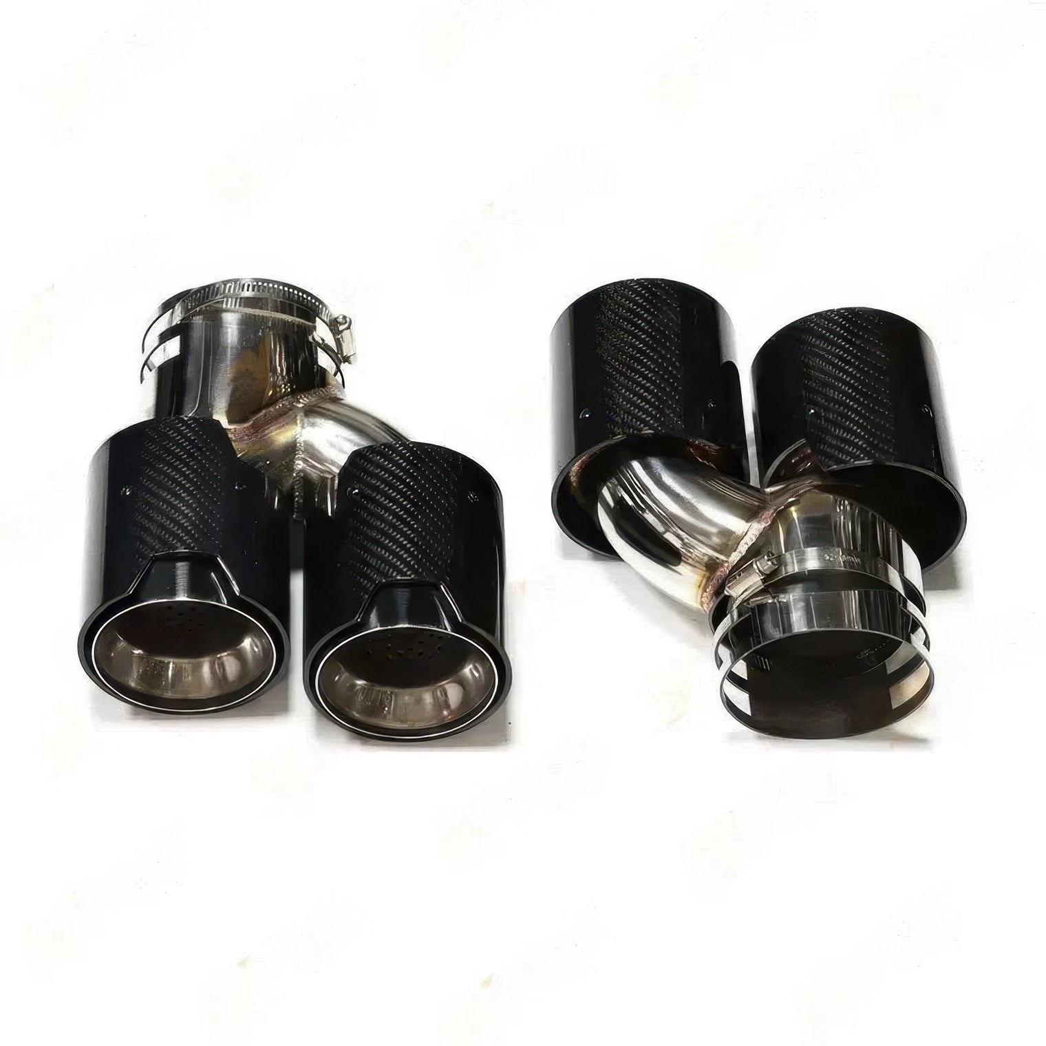 M Style Quad Exhaust Tips with Clamps for BMW M240i, M340i & M440i