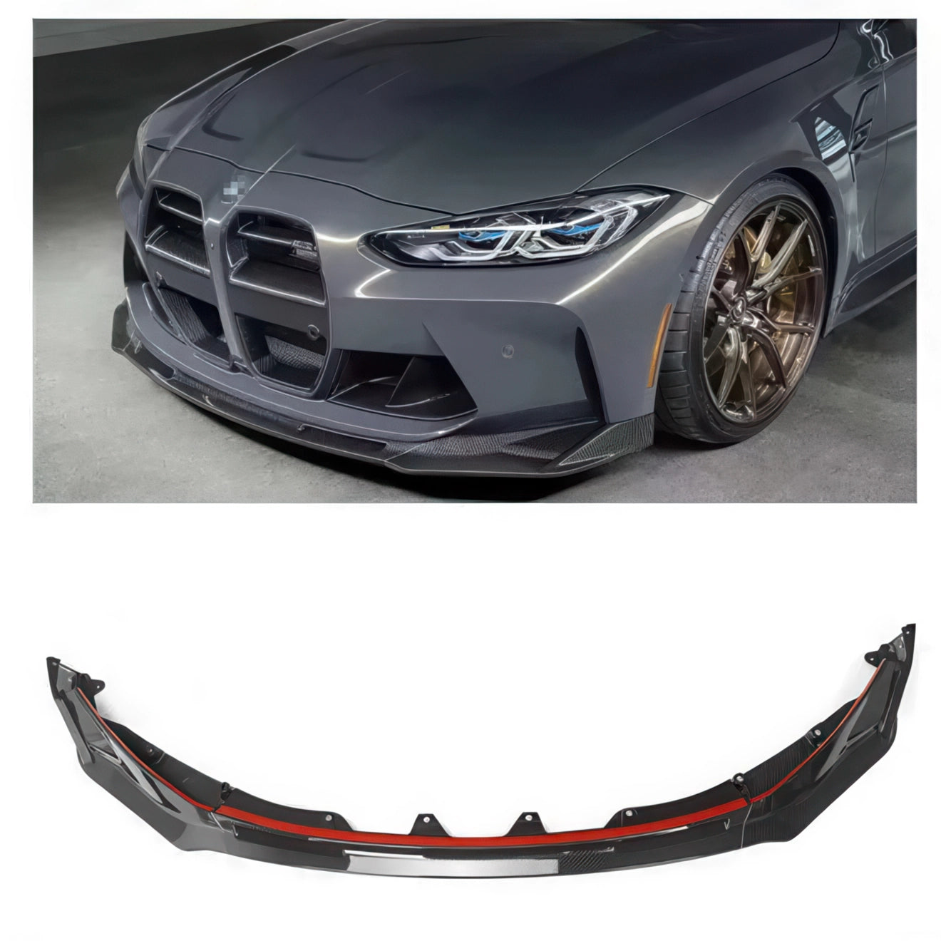 V Style Carbon Fiber Front Lip for BMW G80 G82 M3 & M4