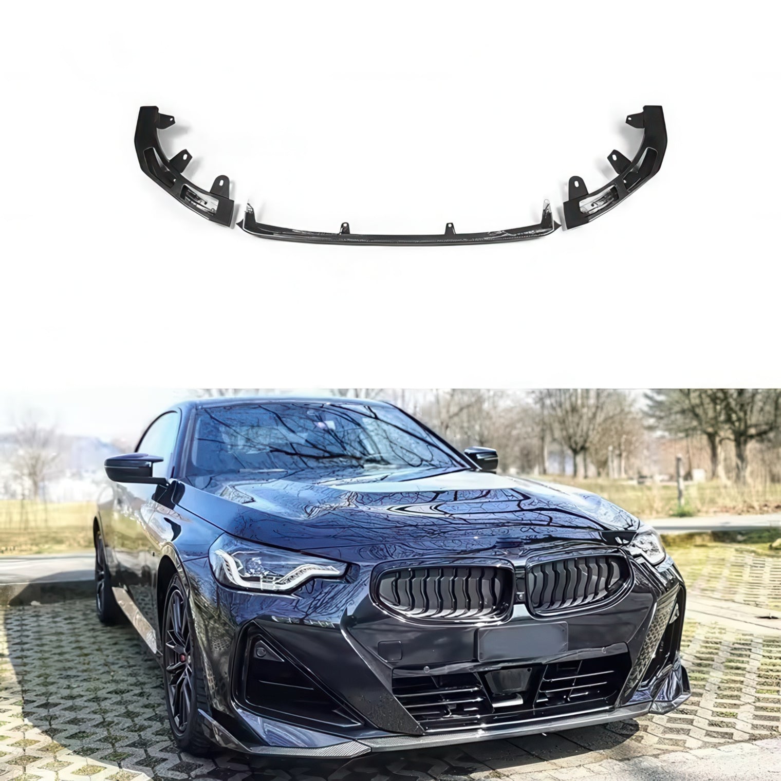 Winglet Style Carbon Fiber Front Lip for BMW G42 2 Series